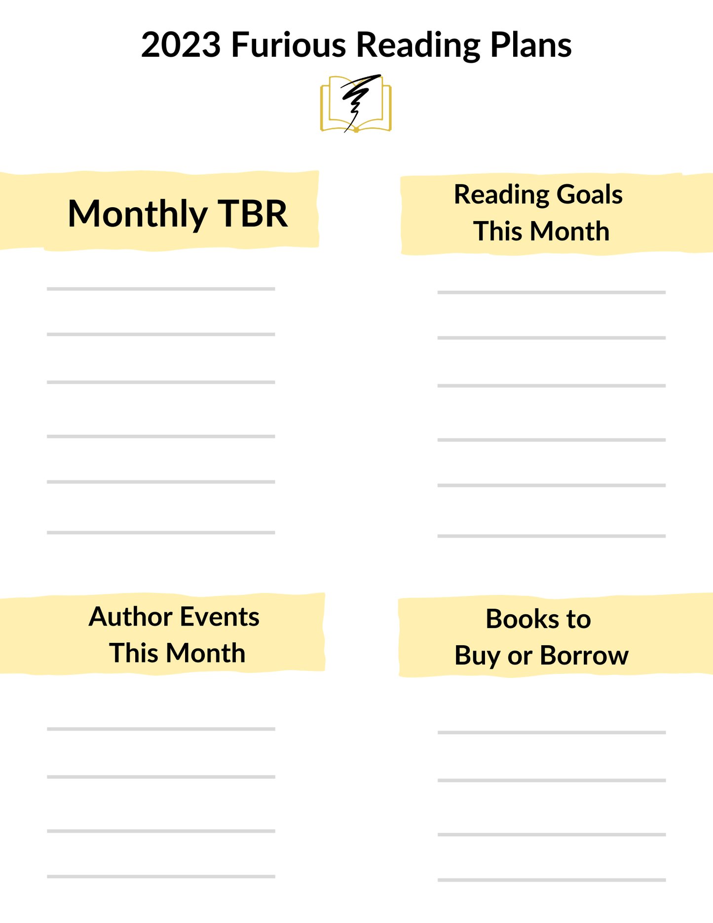 2023 Reading Planner