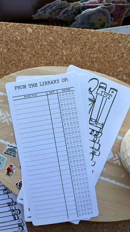 Reading Log TBR Tracker Bookmarks