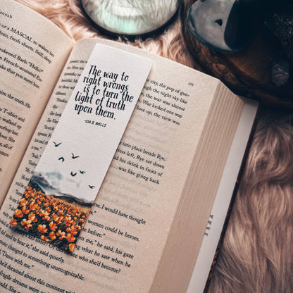 Ida B Wells Quote Floral Bookmark