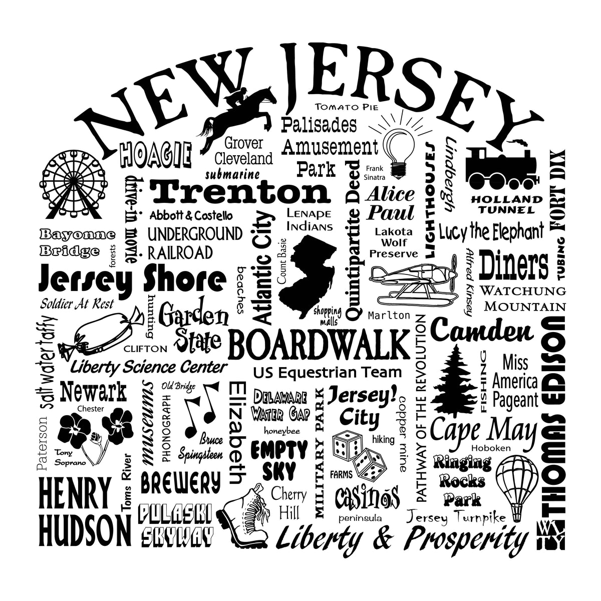 New Jersey Destination Kitchen Towel - Where Life Takes You: Navy