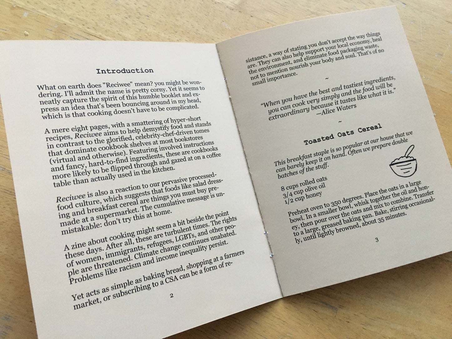 Reciwee (Recipe Zine)