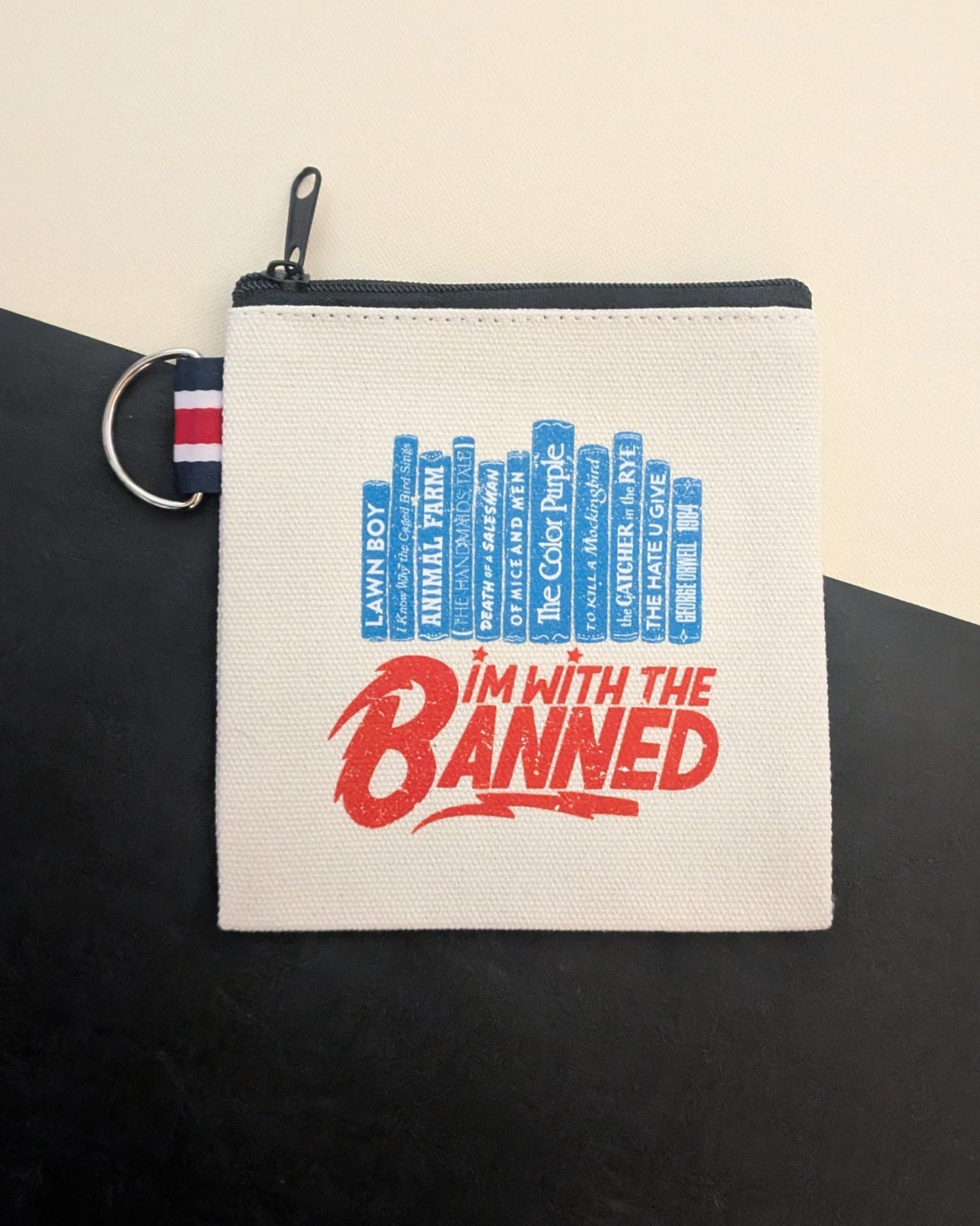 I'm with the Banned (Bowie Inspired) Book Canvas Pouch