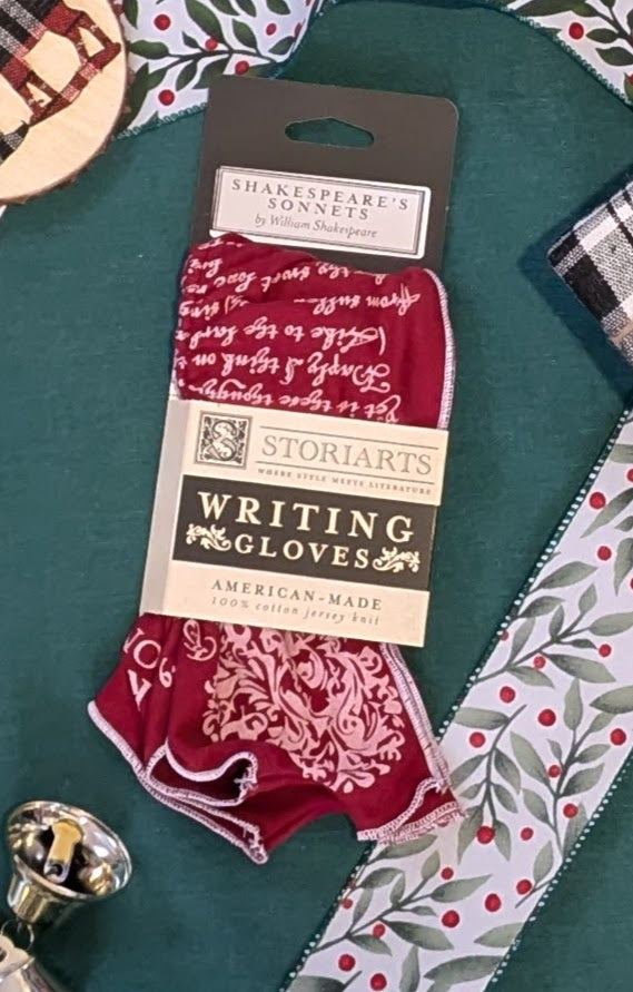 Shakespeare's Sonnets Writing Gloves by Storiarts