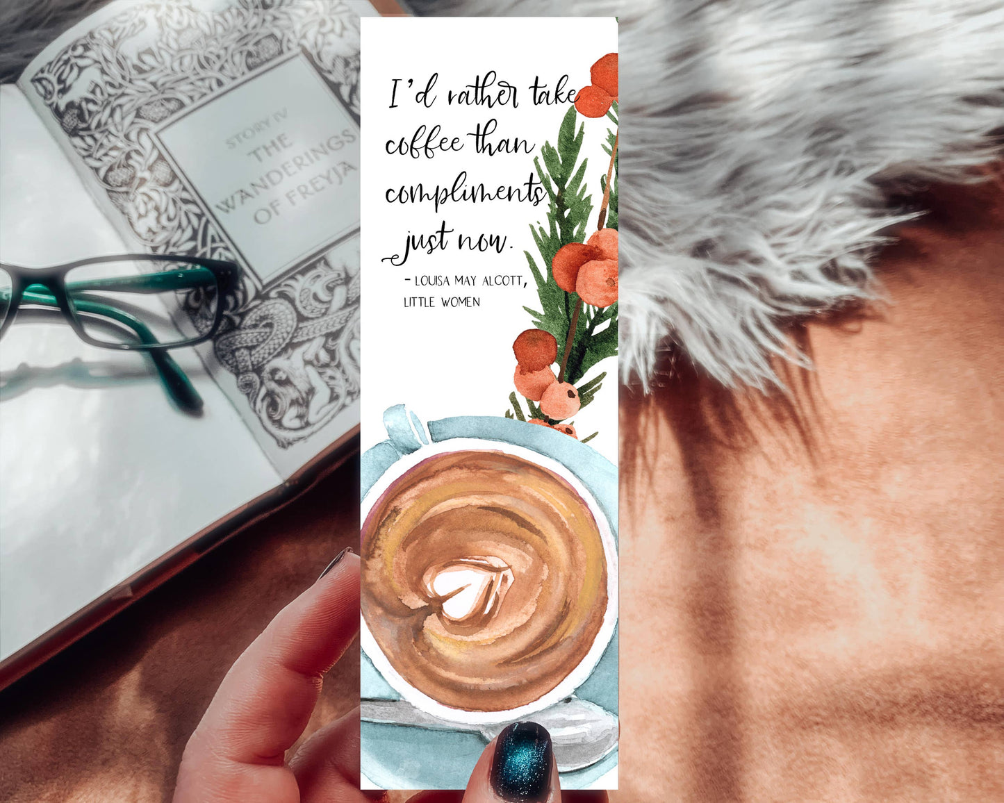 Little Women Literary Quote Watercolor Bookmark