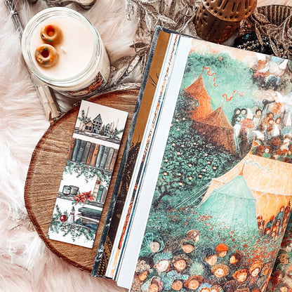 Christmas Bookshelf Watercolor