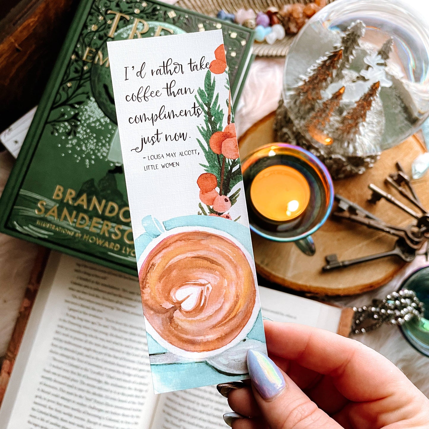 Little Women Literary Quote Watercolor Bookmark