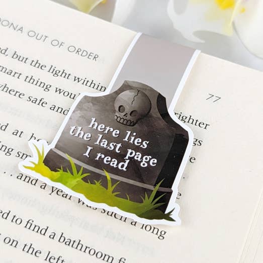 Magnetic Bookmark - Here Lies The Last Page I Read Halloween