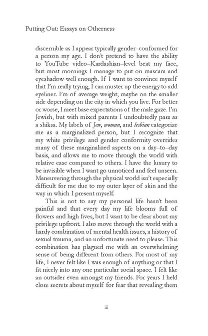 Putting Out: Essays on Otherness Sample Page 3