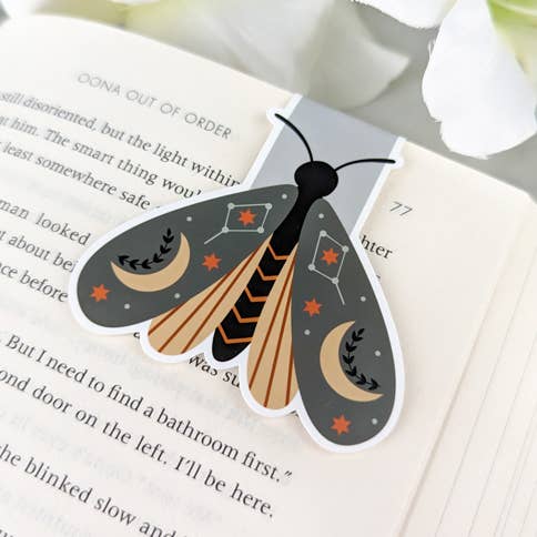 Magnetic Bookmark - Celestial Moth - Moth Bookmark